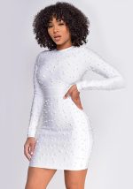 This Women's Summer Solid Color Bodycon Long Sleeve Beaded Dress Design Made Of High Quality Polyster And Spandex Material. It Come With Good Stretch And Wearing Comfortable And Feeling Freedom. The Tight And Fitted Dress Is The Most Popular Options From Party Girls. Shop Bodycon Dresses At Global Lover And Find Amazing Designs Sequins