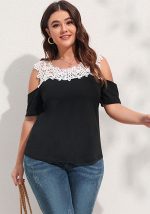 Diese Frauen t-Shirt Sommer Off-The-Shoulder Short-Sleeved Top aus bequemen und elastischen Stoff. Es ist Großhandel Sexy Plus Size Tops für Frauen. Mit dem allmählichen Anstieg des feministischen Bewusstseins