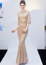 This Bride Long Fishtail Queen High-End Wedding Evening Dress Design Made Of Good Quality Polyster And Spandex Material