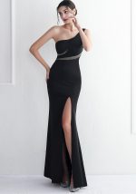 This Diamonds Long One-Shoulder Banquet Slim-Fit Fishtail Wedding Exhibition Dress Design Made Of Good Quality Polyster And Spandex Material