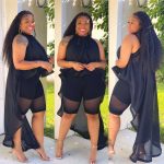 This Sexy Black See Through Shoulder Cutout High Low Shawl Top Made Of Comfortable And Elastic Fabric. It Is Wholesale Sexy Plus Size Tops For Women. With The Gradual Rise Of Feminist Awareness