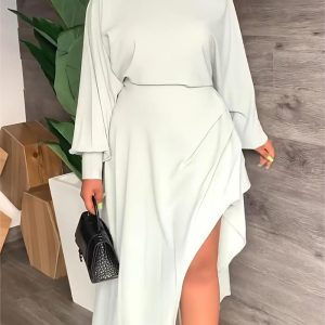 This Women's Autumn Winter Fashion Solid Color Long Sleeve Dress Design Made Of High Quality Polyster And Spandex Material. It Come With Good Stretch And Wearing Comfortable. Women¡¯s Midi Dresses Is Omnipotent And Suit For All Kinds Of Occasions - Daily Wear