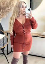 This Women's Fashionable Buttoned Solid Color Sweater Combine The Warm And Fashion. It Is a Must-Have Item For This Winter. Sweater Dresses For Women At Global Lover Comes For Different Occasions - Daily Life