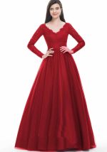 This Womens Meshlace Long Sleeve Wedding Dress Evening Dress Long Dress Design Made Of Good Quality Polyster And Spandex Material