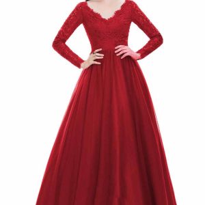 This Womens Meshlace Long Sleeve Wedding Dress Evening Dress Long Dress Design Made Of Good Quality Polyster And Spandex Material