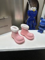 BALENCIAGA Balenciaga 2023ss autumn and winter new rain boots series doll head letter rain boots plus velvet and removable