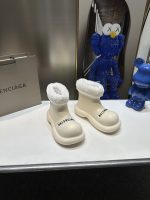 BALENCIAGA Balenciaga 2023ss autumn and winter new rain boots series doll head letter rain boots plus velvet and removable