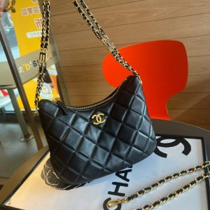 Chanel black gold new Hobo