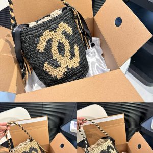 Comes with an airplane case. Chanel woven bucket bag