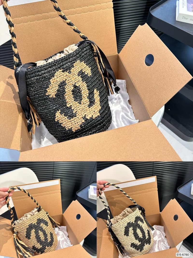 Comes with an airplane case. Chanel woven bucket bag