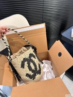 Comes with an airplane case. Chanel woven bucket bag