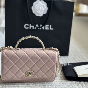 Chanel woc handbag material is cowhide