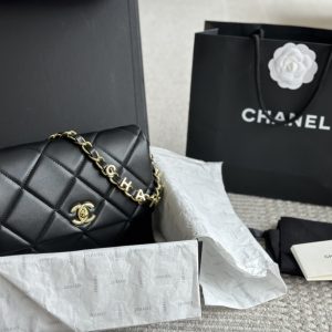 chanel latest letter chain armpit bag