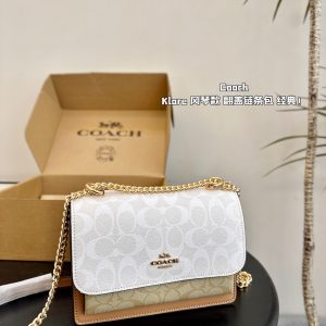 Di nuovo ~ Coach Klare borsa a fisarmonica con catena e patta