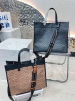 Coach High-End-Waren "Coach" Tote Bag 's Holzkohle. Importierte ursprüngliche Leder Stoff