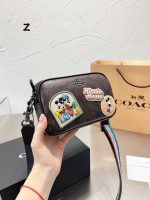 coach new Mickey Disney limited edition ! Le sac caméra est très petit et très Q. Il est doté d'une fermeture éclair double couche et d'une pochette dédiée pour le rangement de la main.