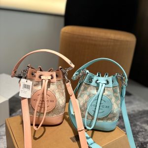 The Coach bucket bag with airplane case is here