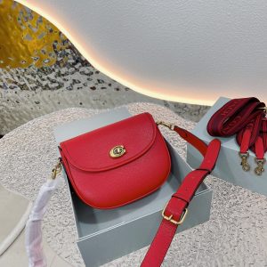 Coach Counter Qualität neue Satteltasche Weide Sattel Schulter Crossbody Tasche kleine Litschi Muster langlebig modisch vielseitig großes Aussehen Xiaohongshu heiße Empfehlung