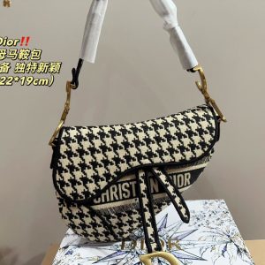 Dior letter saddle bag