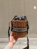 Dior straw crossbody bag