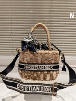 Dior straw crossbody bag