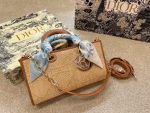 Dior raffia horizontal Princess Diana bag