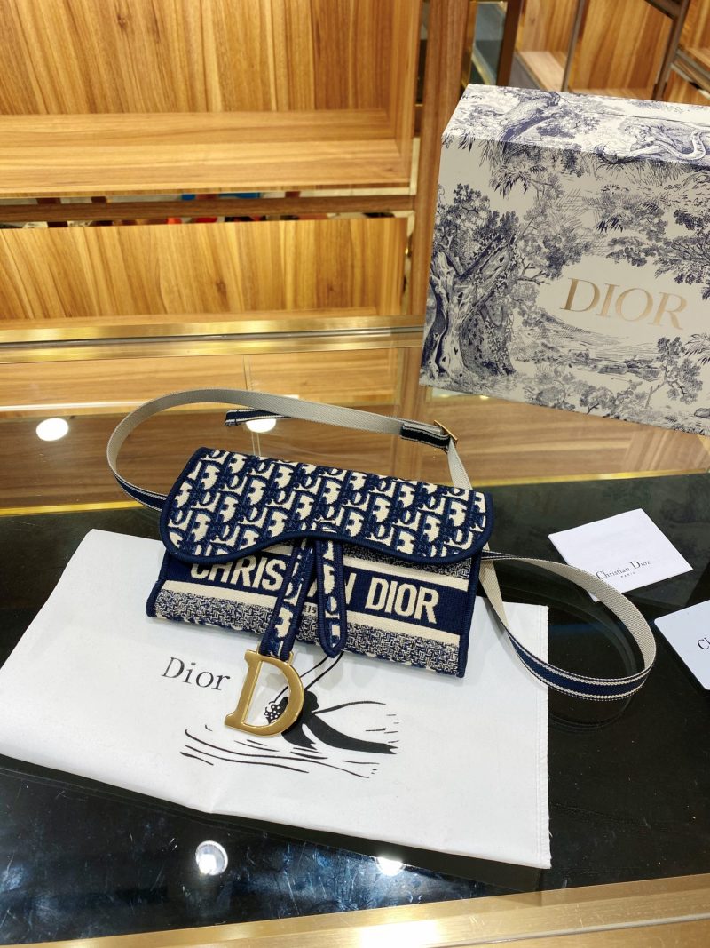 2020 DIOR/Dior new women's canvas printed logo Dior baby and other stars have the same unique and novel design style counter commemorative waist bag 's Dior new style bag unique switch design classic The logo is so fashionable