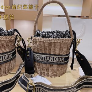 dior dior straw bucket