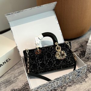 With folding box Dior lady wool horizontal version Princess Diana bag