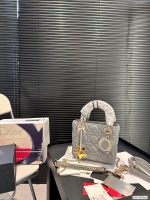 Folding box with mirror airplane case Dior Diana bag