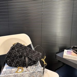 Dior wool saddle bag with foldable box