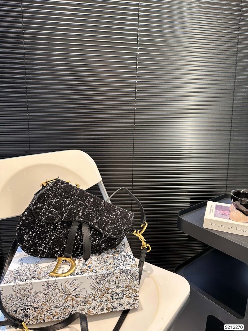 Dior wool saddle bag with foldable box