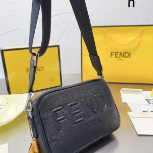 F's Fendi original quality cowhide   single shoulder crossbody men's bag