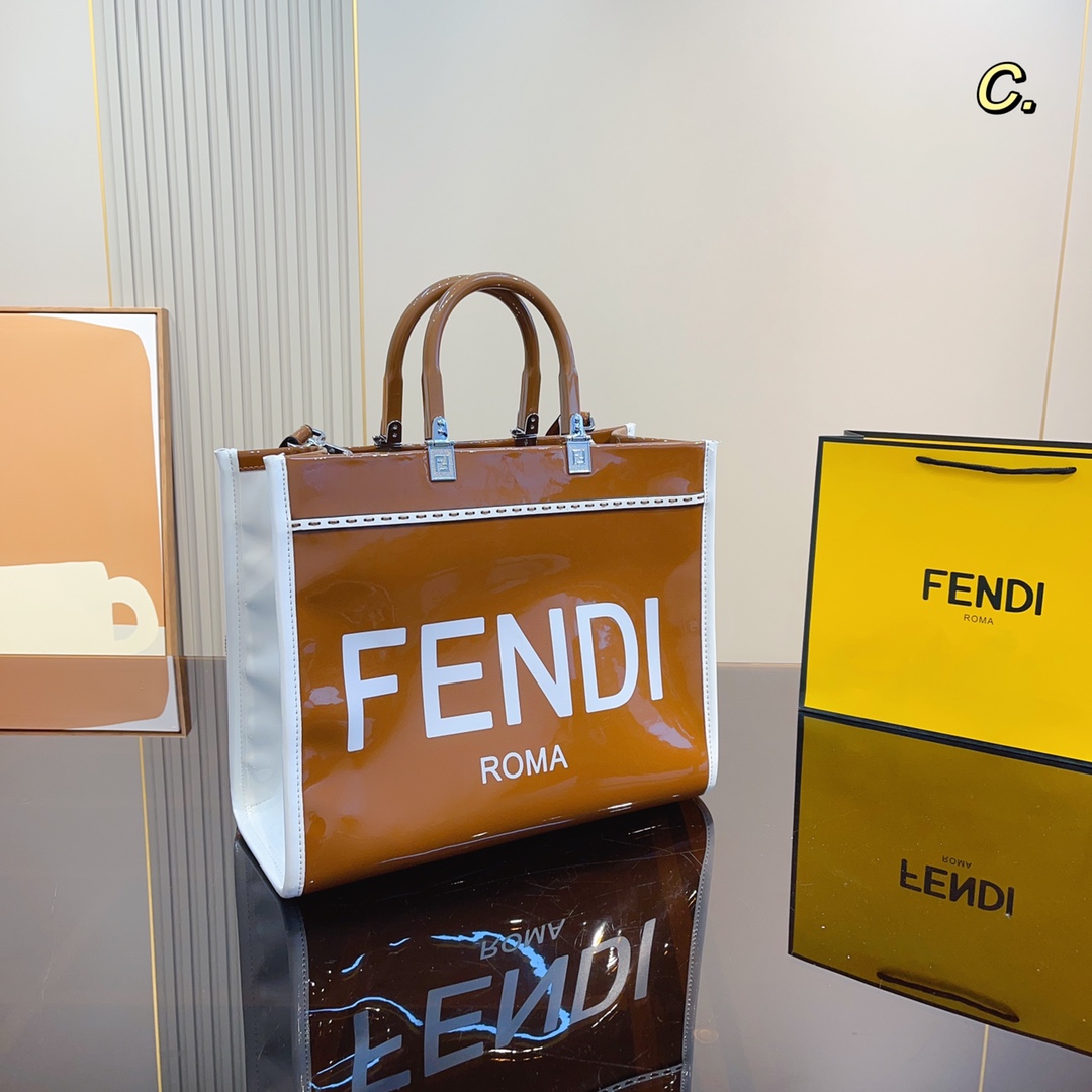 Fendi Fendi's new shiny tote FF new shopping bag