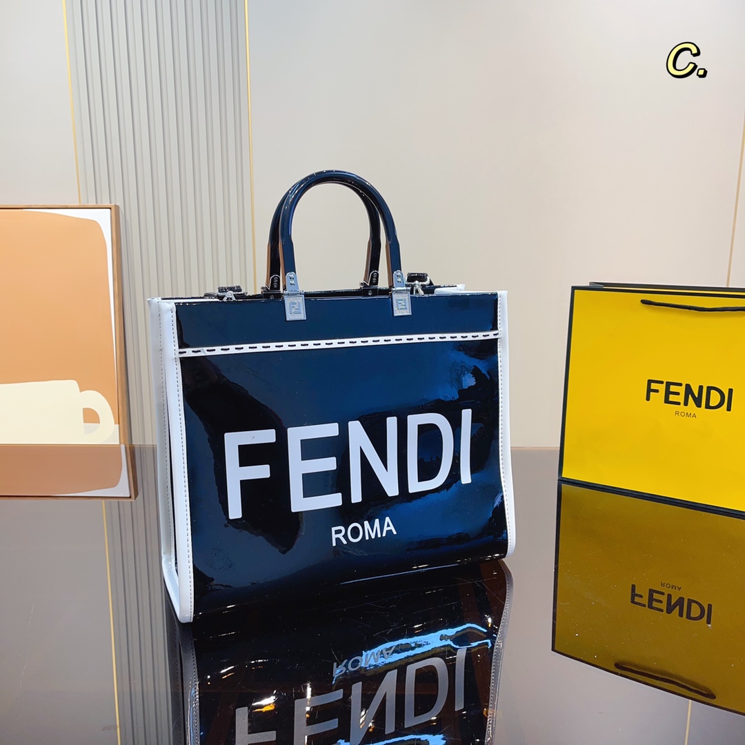 Fendi Fendi's new shiny tote FF new shopping bag