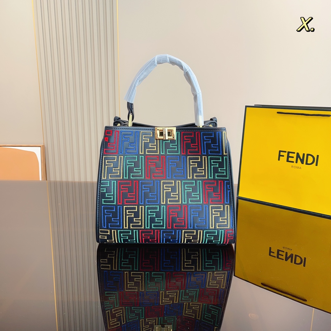 Fendi/Fendi new eekaboo FF tote bag handbag shoulder bag women's bag size: 29*13*24cm