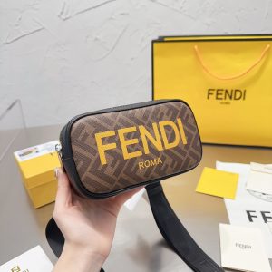 F's Fendi original quality cowhide   single shoulder crossbody men's bag