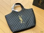 Oversized logo YSL Gaby quilted pattern shopping bag