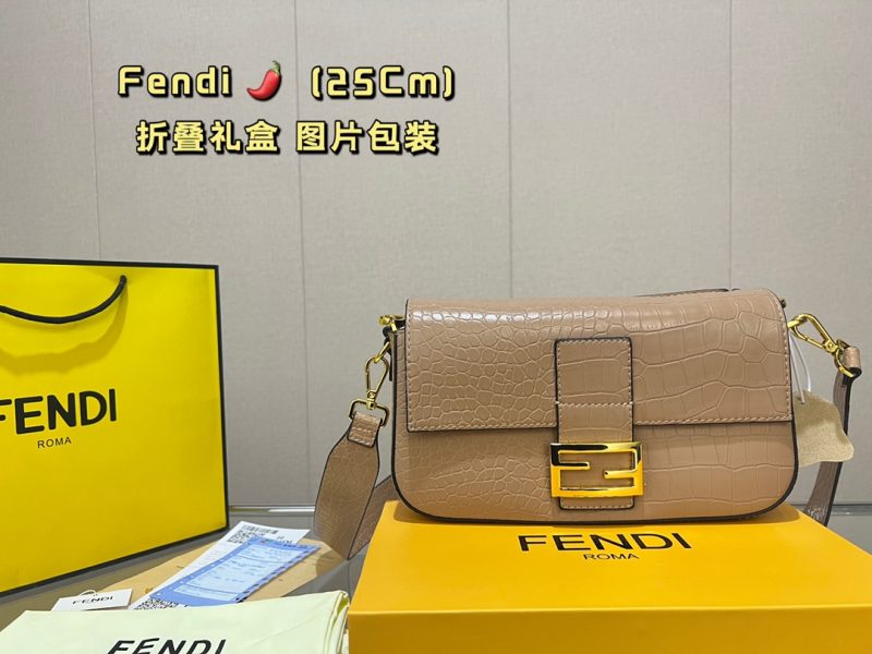 Fendi Fendi crocodile pattern baguette