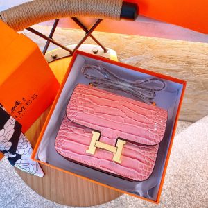 Geschenkpackung Hochwertiges Krokodilmuster Hermes Modische Stewardessentasche constance bag