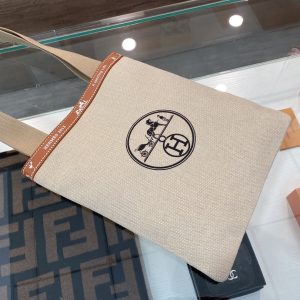 Hermes canvas shopping bag with box  ️Hermes cloth travel bag