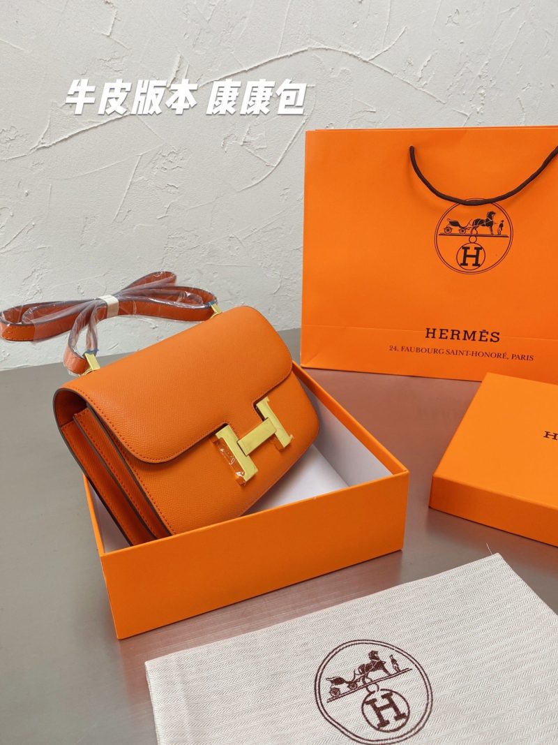 Cowhide quality Hermes Fashionable stewardess bag constance bag