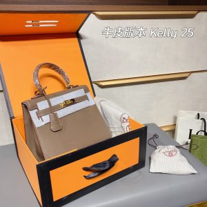 Rindsleder Palm Print kommt mit Band Pony Anhänger Hermes Kelly Tasche Hermes modische Constance Tasche