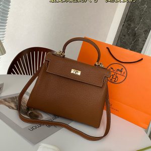 Comes with foldable airplane case Hermes pure leather Kelly bag~