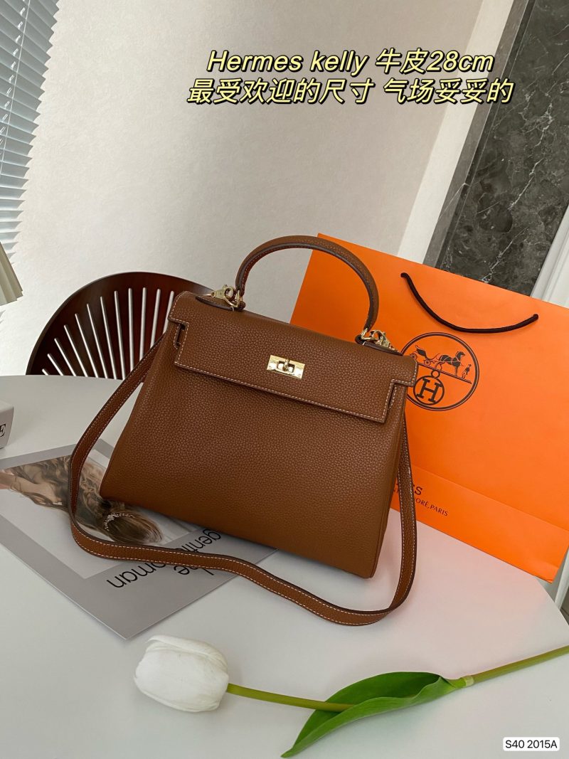 Comes with foldable airplane case Hermes pure leather Kelly bag~