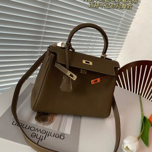 Comes with foldable airplane case Hermes pure leather Kelly bag~