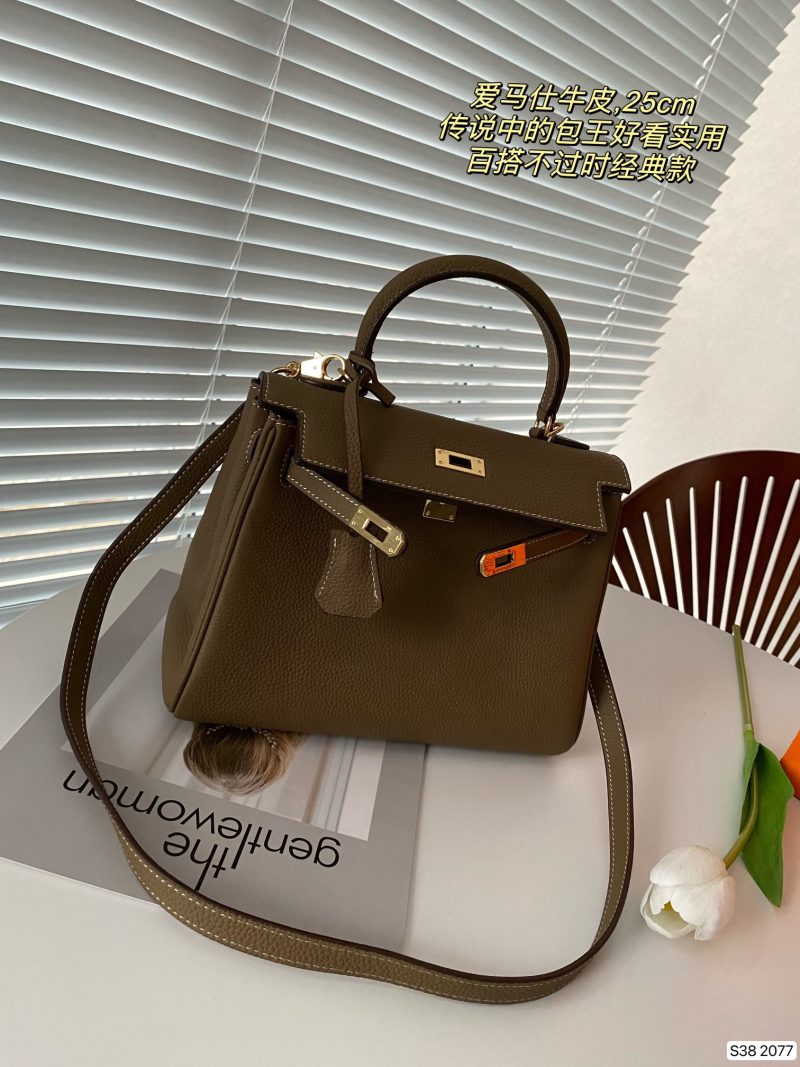 Kommt mit faltbaren Flugzeug Fall Hermes reinem Leder Kelly bag~