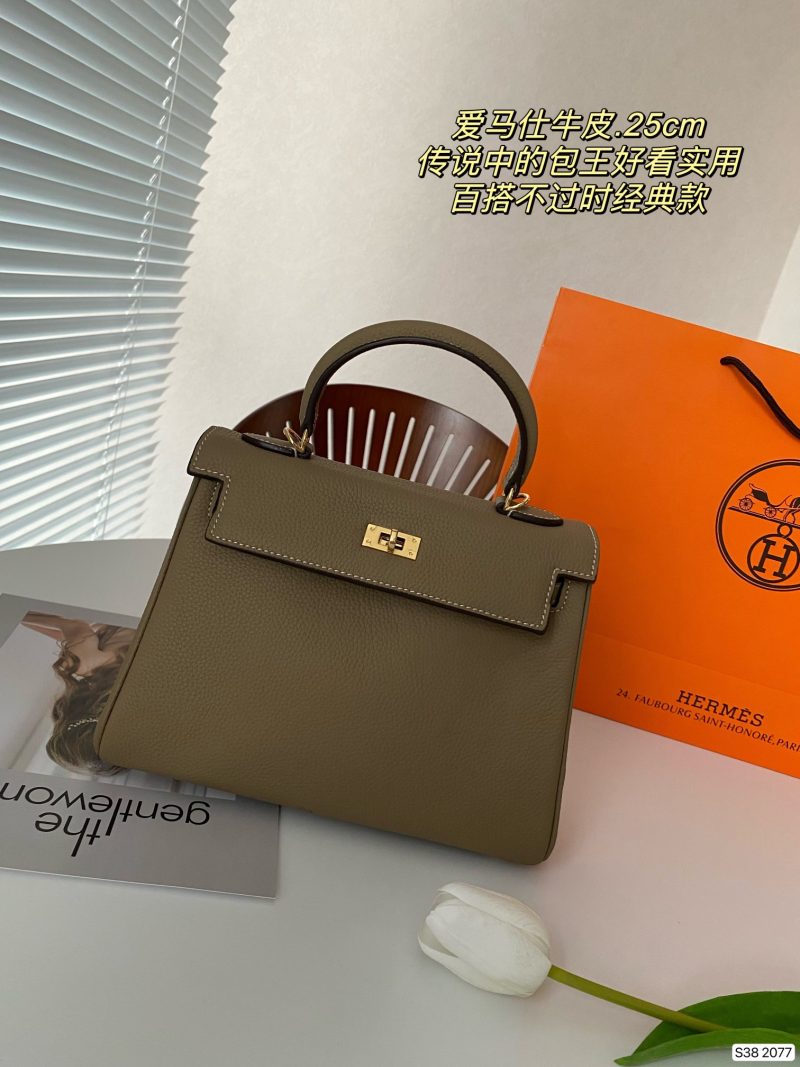 Kommt mit faltbaren Flugzeug Fall Hermes reinem Leder Kelly bag~