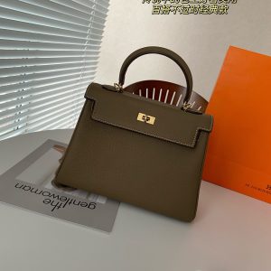 Comes with foldable airplane case Hermes pure leather Kelly bag~