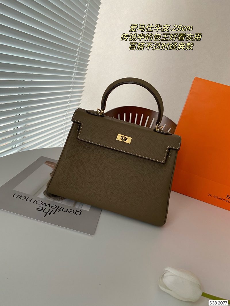 Comes with foldable airplane case Hermes pure leather Kelly bag~